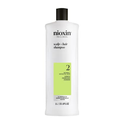 Nioxin Scalp + Hair Thickening System 2 Shampoo for Natural Hair with Progressed Thinning, 1L