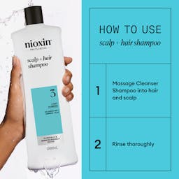 Nioxin Scalp + Hair Thickening System 3 Shampoo for Coloured, dry and damaged hair with Light Thinning, 300ml