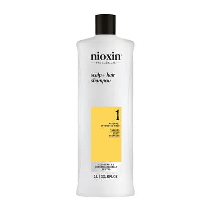 Nioxin  Scalp + Hair Thickening System 1 Shampoo for Natural Hair with Light Thinning, 1L